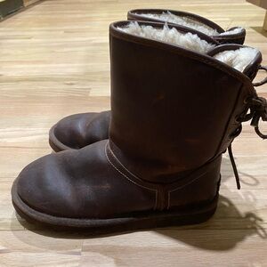 Leather Lace up Ugg Boots